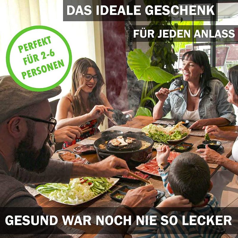 Original Thai Grill & Hot Pot Vorteile – Ideal für 4-6 Personen, perfekt als Geschenk für gemeinsame Dinnerabende oder Grillpartys.